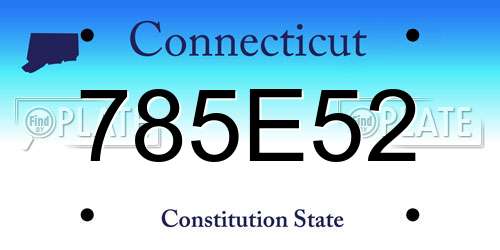 785E52 Connecticut License Plate