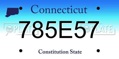 785E57 Connecticut License Plate