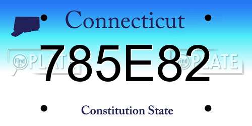 785E82 Connecticut License Plate