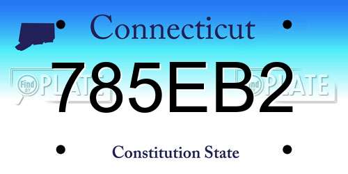 785EB2 Connecticut License Plate