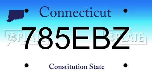 785EBZ Connecticut License Plate