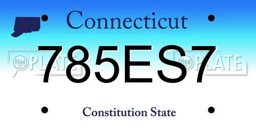 785ES7 Connecticut License Plate