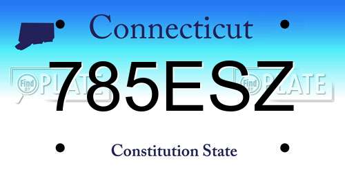 785ESZ Connecticut License Plate