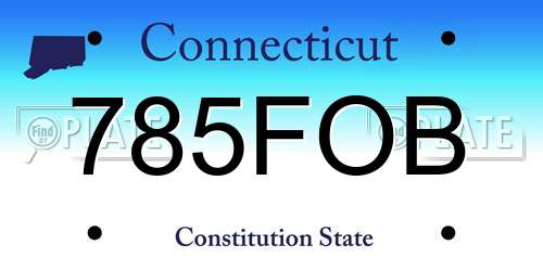 785FOB Connecticut License Plate