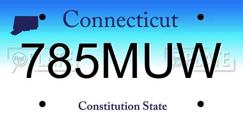 785MUW Connecticut License Plate