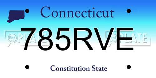 785RVE Connecticut License Plate