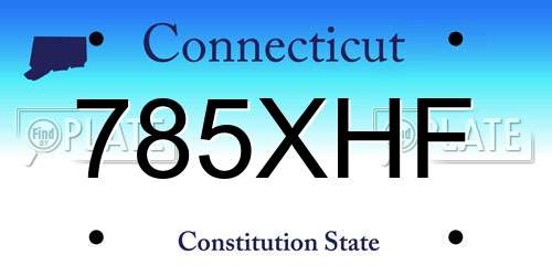 785XHF Connecticut License Plate
