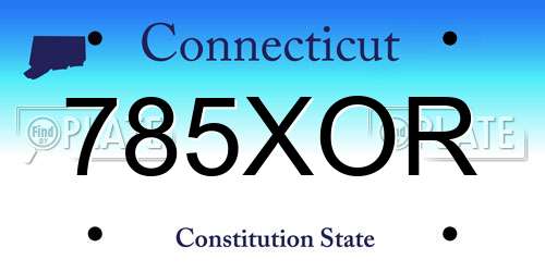 785XOR Connecticut License Plate