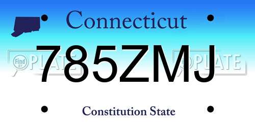 785ZMJ Connecticut License Plate