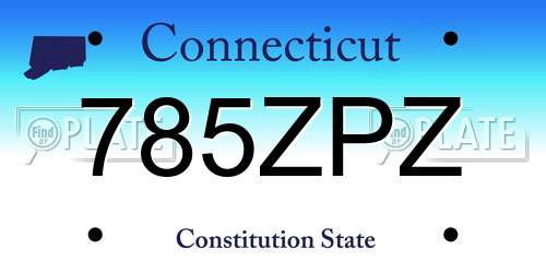 785ZPZ Connecticut License Plate