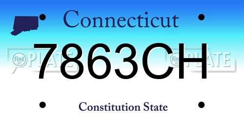 7863CH Connecticut License Plate