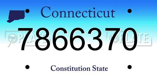 7866370 Connecticut License Plate