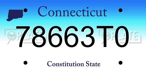 78663T0 Connecticut License Plate