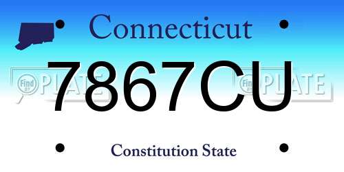 7867CU Connecticut License Plate