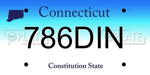 786DIN Connecticut License Plate