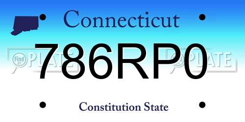 786RP0 Connecticut License Plate