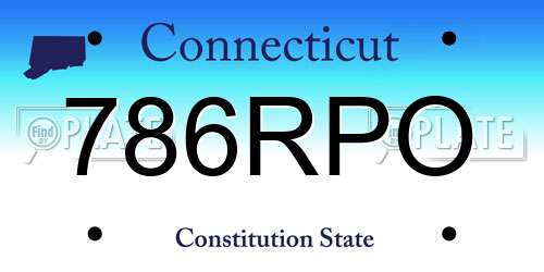 786RPO Connecticut License Plate
