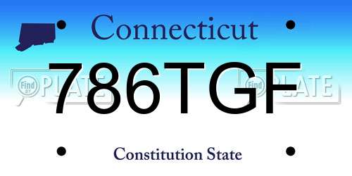 786TGF Connecticut License Plate