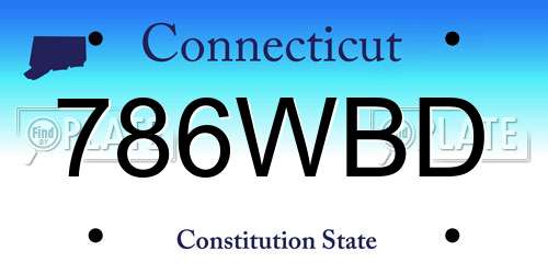 786WBD Connecticut License Plate