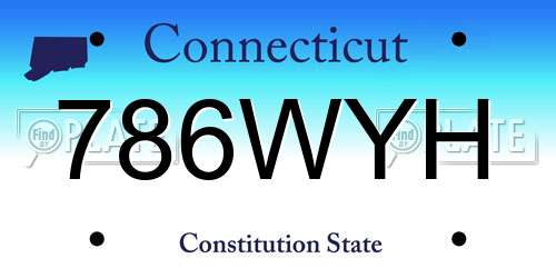 786WYH Connecticut License Plate