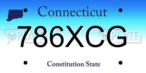 786XCG Connecticut License Plate