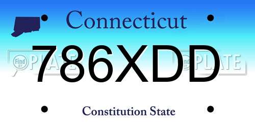 786XDD Connecticut License Plate
