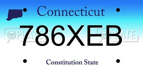 786XEB Connecticut License Plate