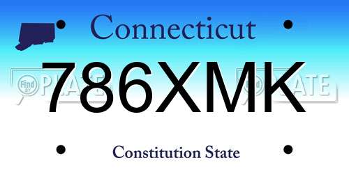 786XMK Connecticut License Plate