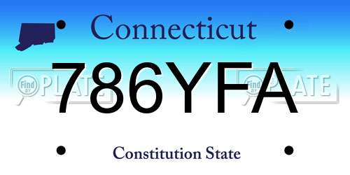 786YFA Connecticut License Plate