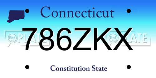 786ZKX Connecticut License Plate