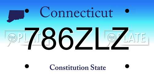 786ZLZ Connecticut License Plate