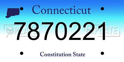7870221 Connecticut License Plate