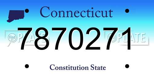 7870271 Connecticut License Plate