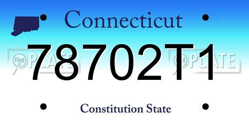 78702T1 Connecticut License Plate