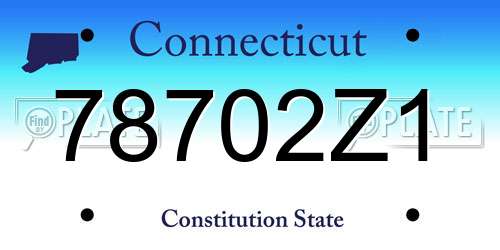78702Z1 Connecticut License Plate