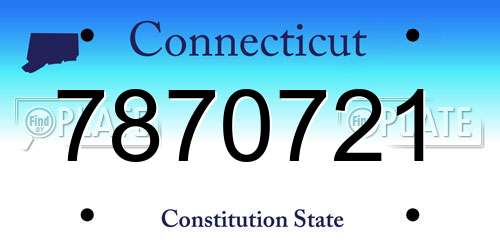 7870721 Connecticut License Plate