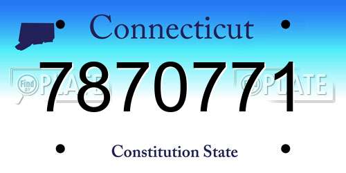 7870771 Connecticut License Plate
