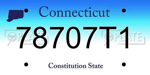 78707T1 Connecticut License Plate