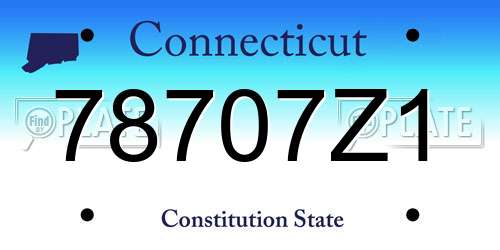 78707Z1 Connecticut License Plate