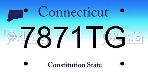 7871TG Connecticut License Plate