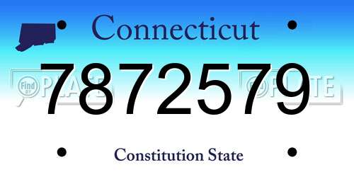 7872579 Connecticut License Plate
