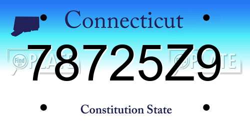 78725Z9 Connecticut License Plate