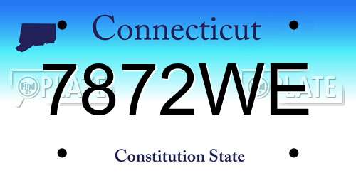 7872WE Connecticut License Plate