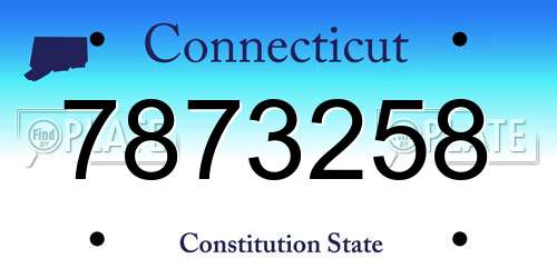 7873258 Connecticut License Plate