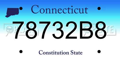 78732B8 Connecticut License Plate