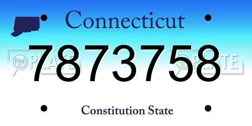 7873758 Connecticut License Plate