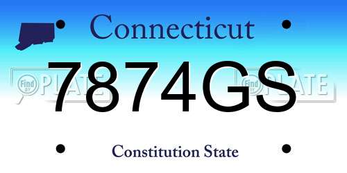 7874GS Connecticut License Plate