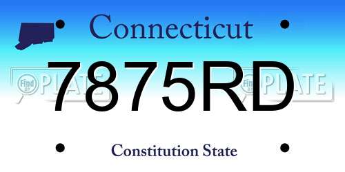 7875RD Connecticut License Plate