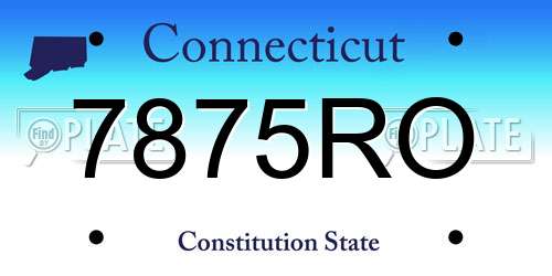7875RO Connecticut License Plate