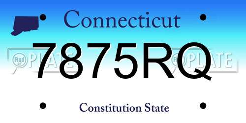 7875RQ Connecticut License Plate